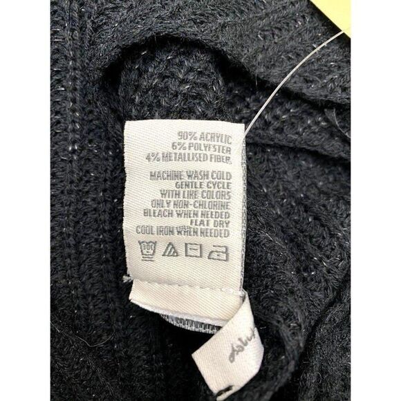 American Rag Tunic Sweater Top Black Small Glitter - Picture 4 of 8